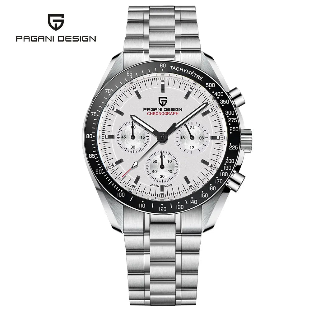 PAGANI DESIGN 2026 New Moon Watch Retro Luxury Quartz Watches For Men Stainless steel Luminous waterproof Sport Chronograph Man