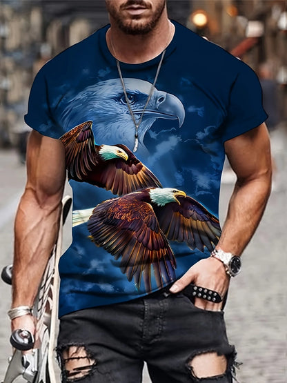 Fashion Eagle Grafik-T-Shirts Luxus-T-Shirt Sommer-T-Shirts für Herren Freizeit-Oberteile Kurzarm-T-Shirt 3D-Druck Herrenbekleidung