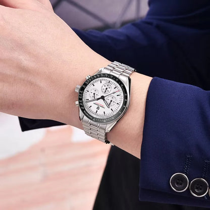 PAGANI DESIGN 2026 New Moon Watch Retro Luxury Quartz Watches For Men Stainless steel Luminous waterproof Sport Chronograph Man