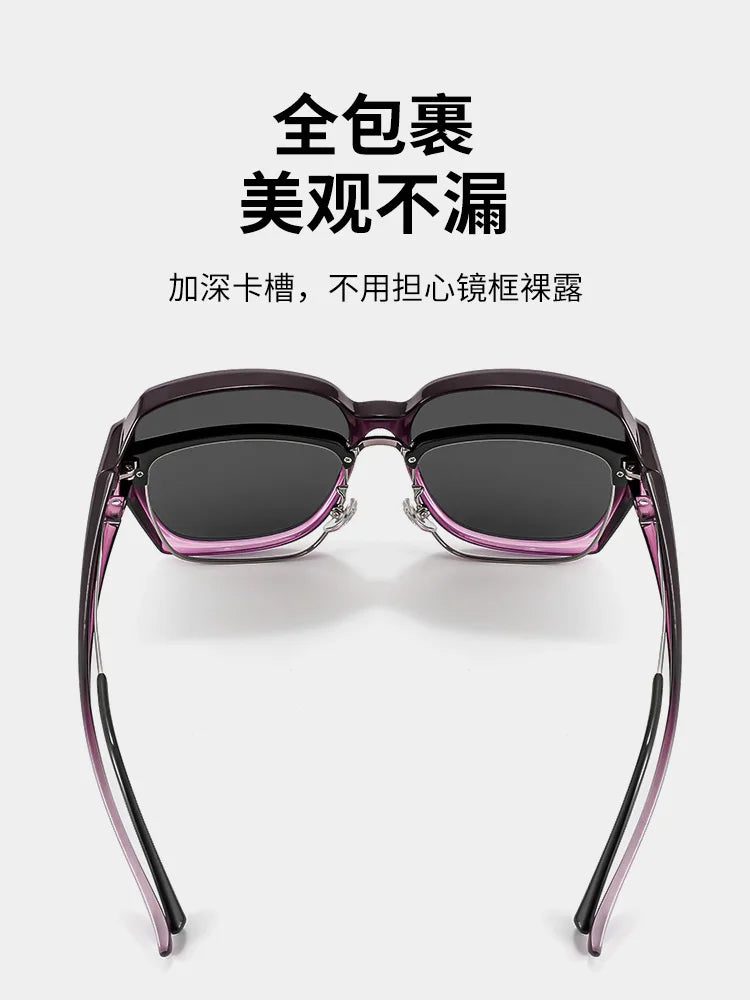 Fashion Round Polarized Sunglasses Cover Over Myopia Prescription Glasses Portable Men Women Vintage Fishing Driving Eyewear