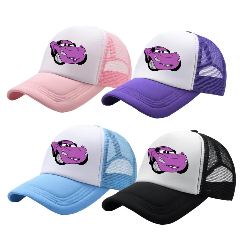 Anime Cars Lightning McQueen Cartoon Figure Print Fashion Baseball Cap Girls Boys Summer Casual Adjustable Sun Hat Birthday Gift