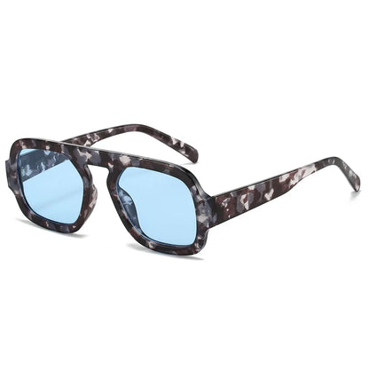 Retro Pilot Square Sunglasses Lady Fashion Simple Ins Black Tea Sun Glasses for Women Men Trending Outdoor Casual Shades UV400