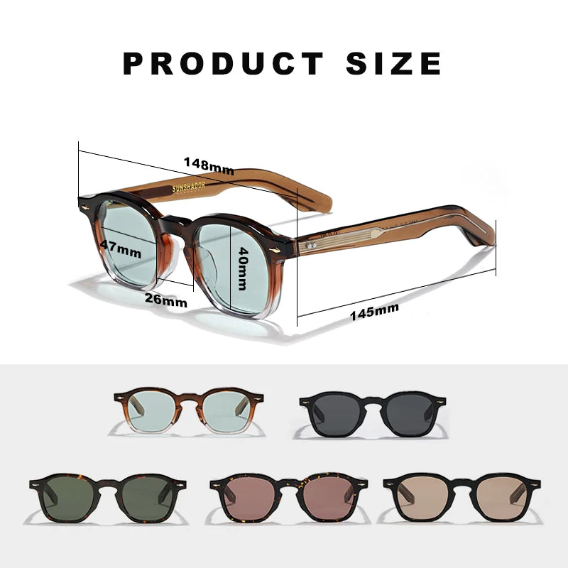 High QualityTortoiseshell Round Frame Handmade Sunglasses Designer Men Acetate Women's Beach Sun UV400 Sunglasses Can Be Carved