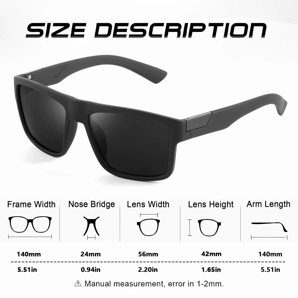 CRIXALIS Full Frame Square Fashion Sunglasses Men Driving Fishing Running Outdoor Various Colors To Choice Anti-reflective UV400