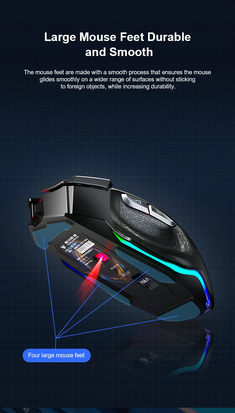 Mysz gamingowa AULA SC550 2.4G, bezprzewodowa mysz z makrami, podświetleniem RGB i ergonomiczną konstrukcją, mysz e-sportowa, akcesoria do PC