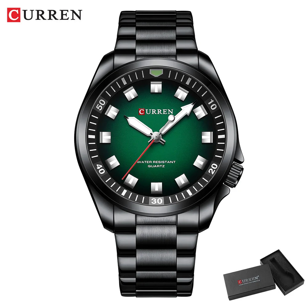 CURREN Fashion Men Watch Top Brand Luxury Waterproof Sport Mens Watches Stainless steel Automatic Date Military Wristwatch