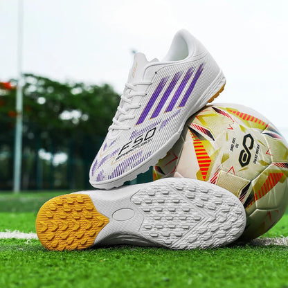 Chaussures de football pour hommes FG/AG pour terrain ferme, légères, à lacets, antidérapantes, professionnelles, pour adultes, pour la compétition en extérieur.