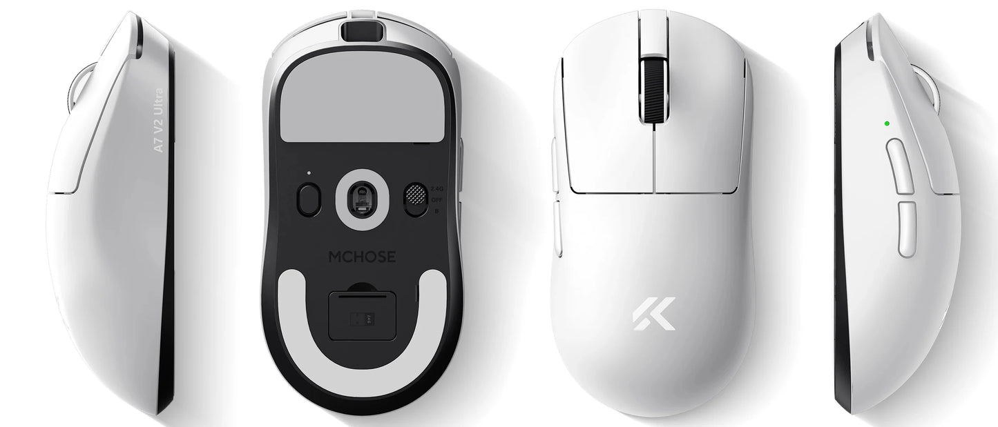 MCHOSE A7 V2 Ελαφρύ ασύρματο gaming ποντίκι με διπλό polling rate 8,000Hz, PAW3950 TI, για gaming, esports και γραφείο
