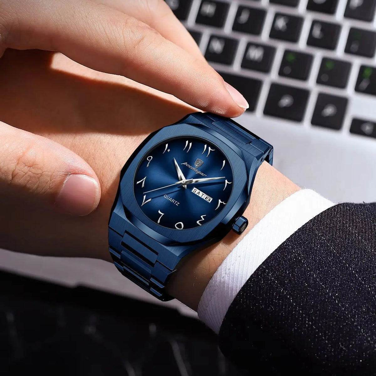 Relógio de luxo para homem POEDAGAR, relógio de quartzo à prova de água em aço inoxidável, relógio masculino com data e dia da semana, relógios de negócios para homem, Reloj Hombre