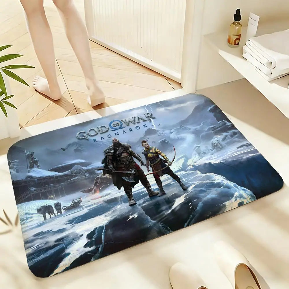 Soft Absorbent Non-Slip Rug Game God of War Floor Mat Home Decor Doormat Bedroom Floor Mat Shower Carpet