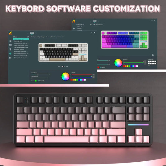 Attack Shark X87 Wireless Mechanical Keyboard, Hot Swappable Gasket Gaming Keyboard RGB Backlit Gaming Keyboard, BT/2.4GHz/USB-C