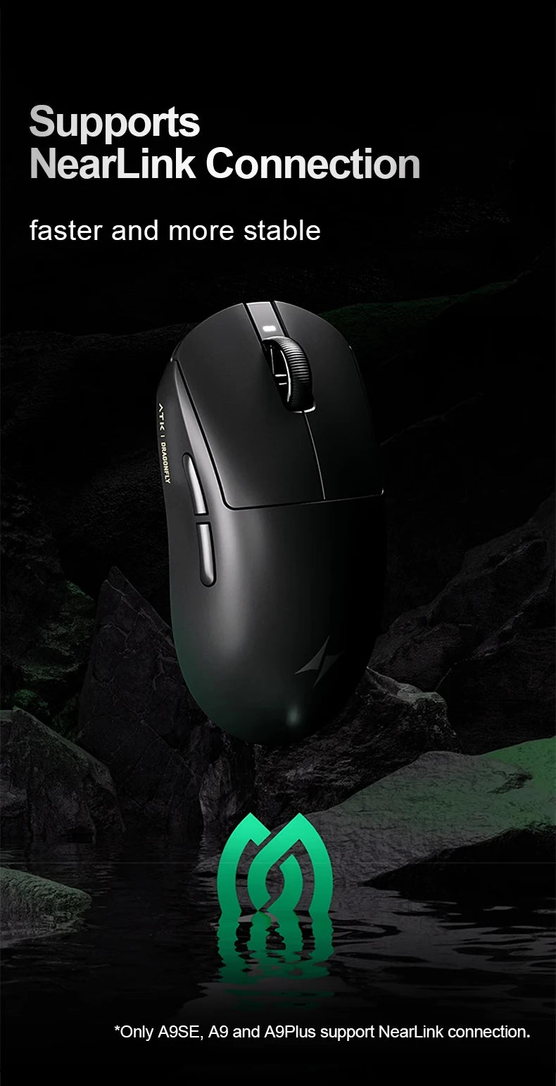 ATK Dragonfly A9 Ultra draadloze gamingmuis PAW3950 ultralicht tri-mode ergonomische e-sports gamermuis voor FPS A9 SE Plus