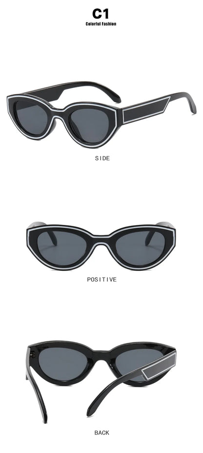 Fashion Unique Irregular Hip Hop Sunglasses Y2k Women Men Retro Glasses Ladies Beach Sunnies Outdoor Sport  with Metal Hinge