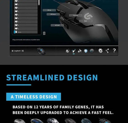 „Logitech G402“ žaidimų pelė su „Fusion Engine“ technologija, 4 DPI nustatymais, 32 bitų procesoriumi ir neslystančia danga profesionaliam konkurenciniam žaidimui