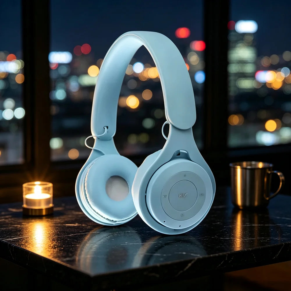 Casque audio Bluetooth Hi-Fi sans fil, circumaural, avec microphone, réduction de bruit, confortable pour les voyages et l'utilisation à domicile