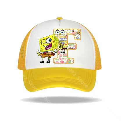 SpongeBob SquarePants basebollkeps för barn och vuxna med bokstavstryck, solhattar, anime, tecknad film, justerbara kepsar med skärm, sommarhattar, vardagshattar, ny