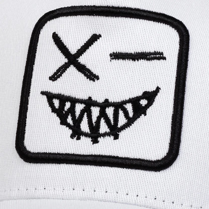 Unisex X Smiling Face Teeth Embroidery Baseball Net Caps Spring Summer Outdoor Sunscreen Hat Adjustable Casual Trucker Hats