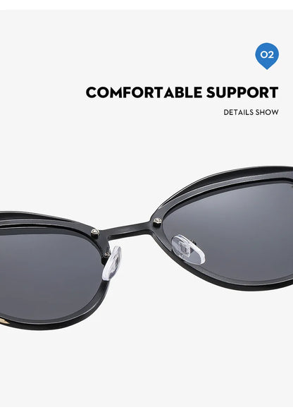 Fashion Classic Polarized Sunglasses for Women Cat Eye Brand Sun Glasses Luxury Round Eyeglasses UV400 Gafas De Sol