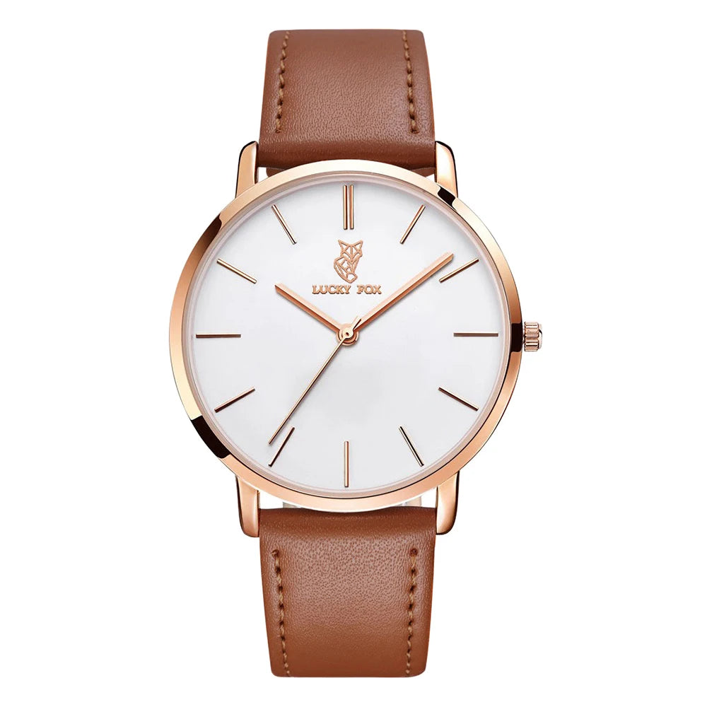 LUCKY FOX Classic Luxury Men Watch Simple Casual Men and Women Round Large Dial Quartz Watch Clock Gifts Men Reloj