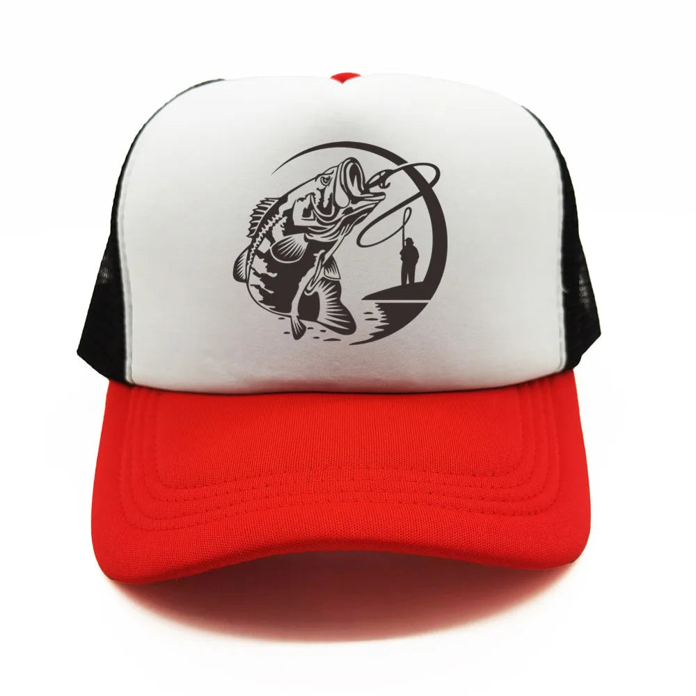 Fiske-skelett-trucker-keps, sommar, herr, cool fiskarkeps, basebollkeps, unisex, utomhus, nätkepsar, MZ-238