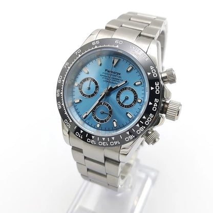 39mm Watch Quartz for Men Luxury Chronograph Fashion Sapphire Trendy Stylish Sports Mens Steel Band Wrist Watches