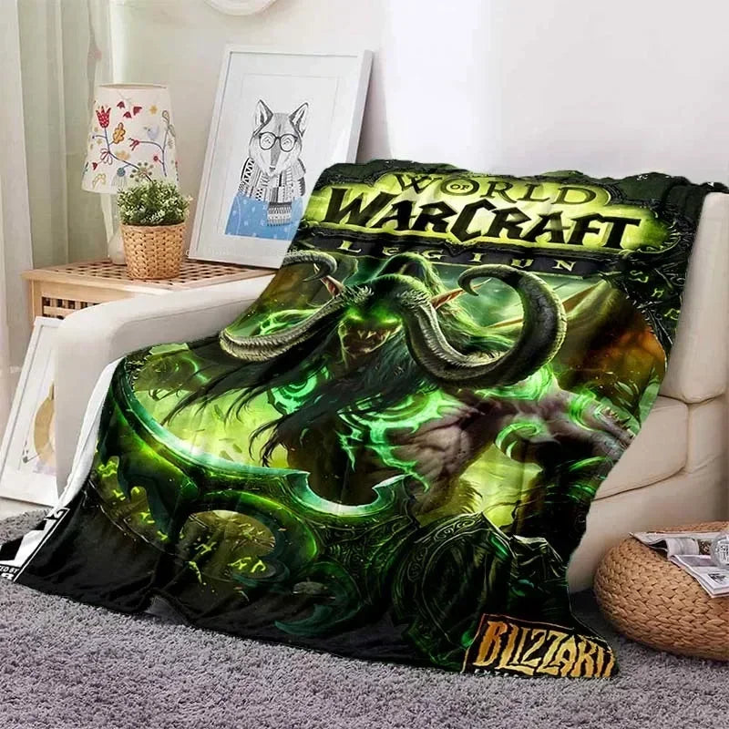 World of Warcraft Art Blanket Flannel Blanket A World of Magic and Limitless Adventure Soft Comfortable Home Travel Blanket