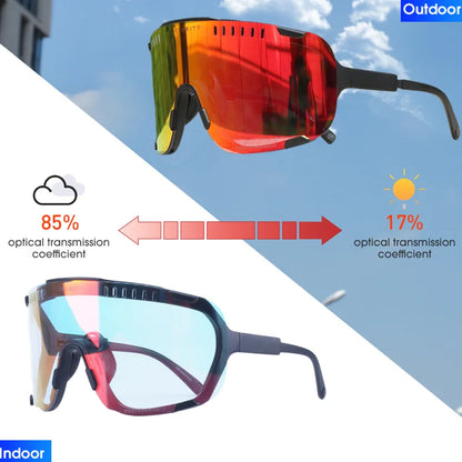 Original DEVOURS Photochromic Cycling Sunglasses Men women Sport Mountain Bike bicycle Glasses MTB Eyewear Discoloration