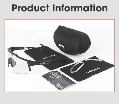 Kapvoe Photochromic Cycling Sunglasses Men Glasses Fashion Mountain Bicycle Outdoor Road Riding Goggles Eyewear Sports MTB Bike