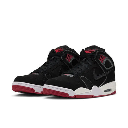 Nike Authentic AIR FLIGHT FALCON 397204‑061, chaussures de basketball mi-hautes pour hommes, noir, blanc, rouge, baskets rétro.