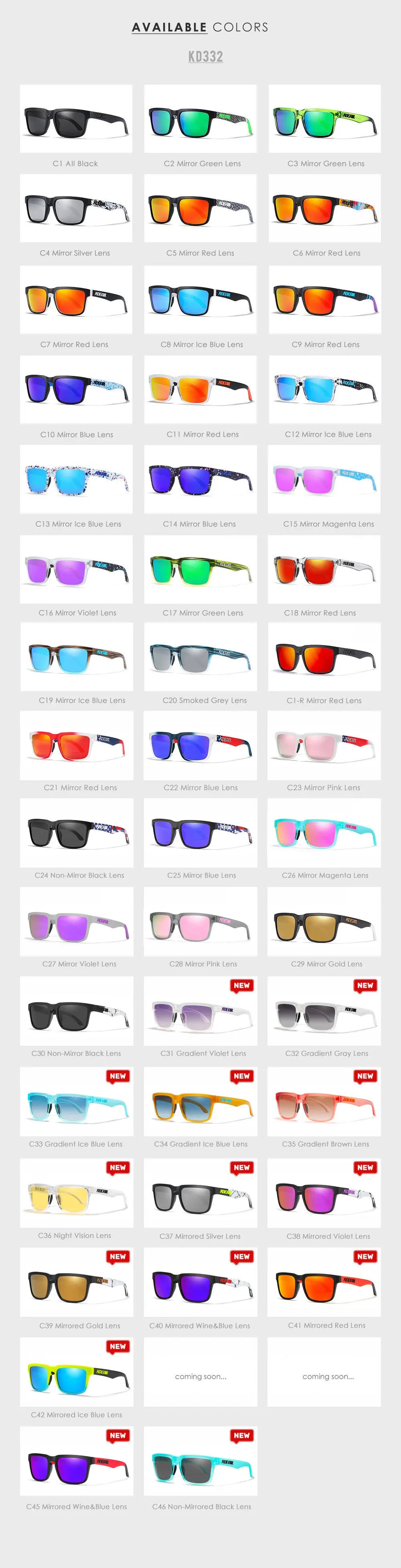 Kdeam High Quality Original Brand Design Polarized Sunglasses for Women Men Fashion Unisex  Trendy Outdoor Eyewear For Couple