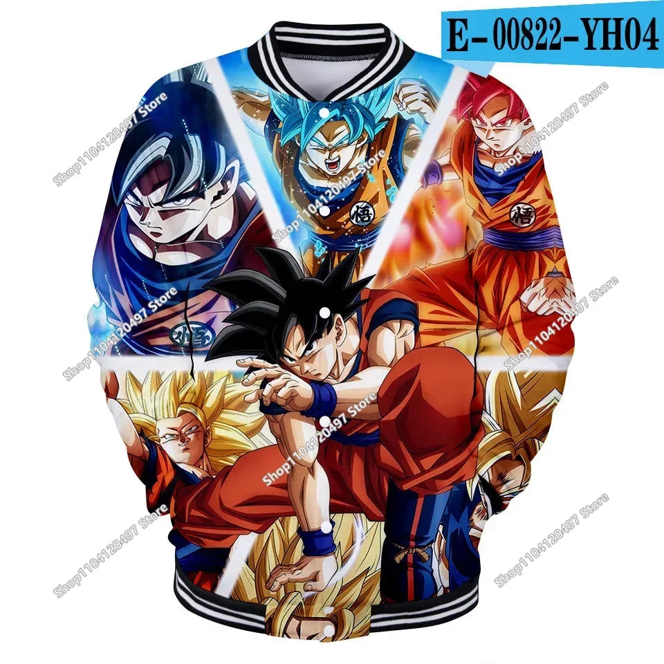 Dragon Ball Goku Kid Men Zipper Hoodie Cartoon Japan Style Anime Women Sweatshirt 2025 New Fashion Children Jackets Coat