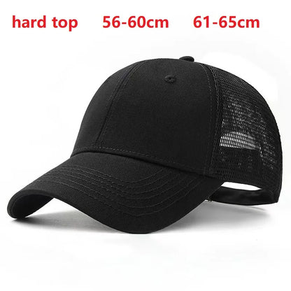 Baseball Hats for Big Head Plus Size Men Women Mesh Outdoors Sport Caps Dad Oversize Trucker Cap 56-60cm 60-65cm
