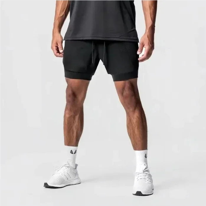 Dragon Ball GOKU Printed Double Layer Shorts Bandai Anime Loose Men's Summer Sweating Breathable Sports Shorts