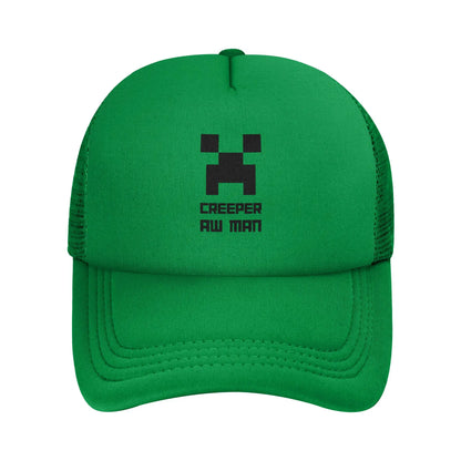 Vuxen Creepers stor urtavla videospel-trucker-keps nätbaseballkeps polyesterhatt solhatt justerbar racingkeps sommar