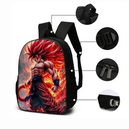Dragon Ball 3Pcs/Set Backpacks Goku Vegeta Cartoon Print Lunch Bag Pencil Bags Student Casual School Bags Return To School Gift