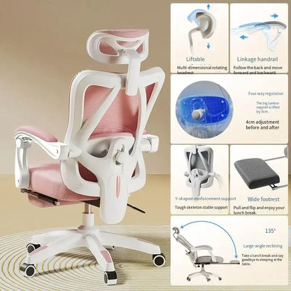 UVR Gaming Computer Chair Mesh Breathable Staff Chair Ergonomic Design Armrest Chair Sitting Comfor THome Office Chair Furniture