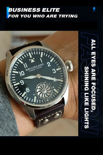 Hruodland Pilot St3620 Retro Men's Manual Mechanical Watch Luxury Sapphire Bgw-9 Night Light Turbine Waterproof 5Bar Reloj Hombr