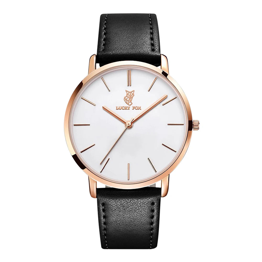 LUCKY FOX Classic Luxury Men Watch Simple Casual Men and Women Round Large Dial Quartz Watch Clock Gifts Men Reloj