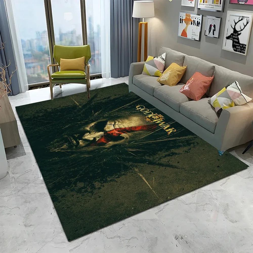 3D God of War Games Carpet Home Living Room Bedroom Sofa Doormat Decor Kids Play Area Rug Non-slip Mechanical Washable Floor Mat