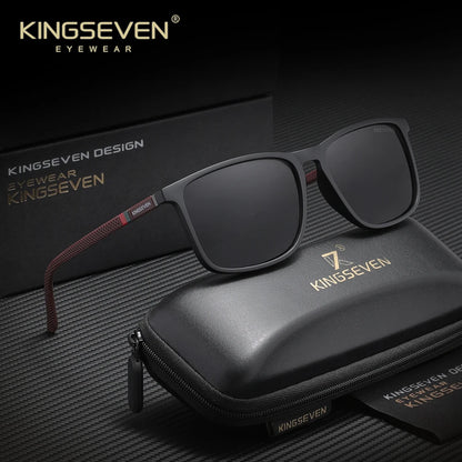 KINGSEVEN Brand Rectangle Sunglasses For Men Women Polarized  Anti-UV400 Glasses Travel Outdoor Sports Eyewear