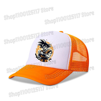 Dragons Ball Baseball Cap Anime Printed Caps Breathable Peaked Hat Cartoon Goku Summer Sports Snapback Mesh Sunhat Children Gift