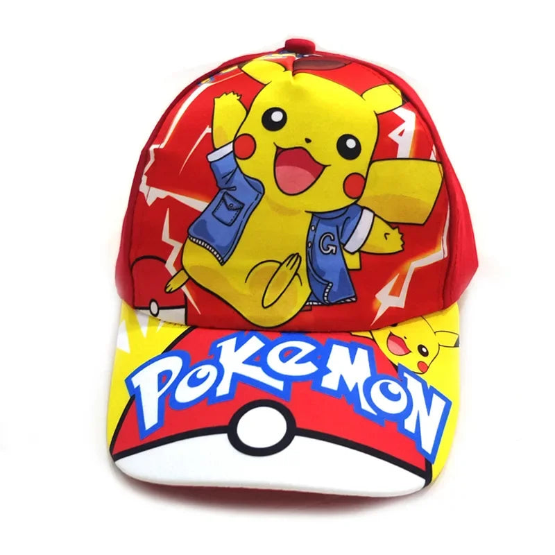 Pokemon Go Anime Figure Pikachu Polyester Baseball Cap Print Cartoon Peaked Cap Children's Dress Up Decoration Birthday Gifts