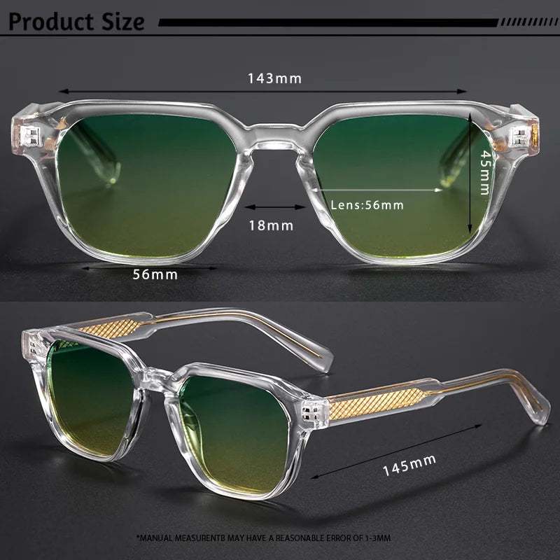 CATERSIDE New Fashion Men's Sunglasses CP Pin Square Frame Eyeglass Women's Outdoor Cycling Fishing Sports Retro Glasses UV400