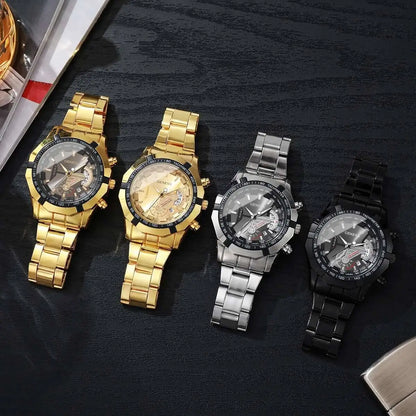 Fashion Men Business Watches Luxury Large Dial Calendar Quartz Watch Mens Clock Reloj Hombre（Without Box）