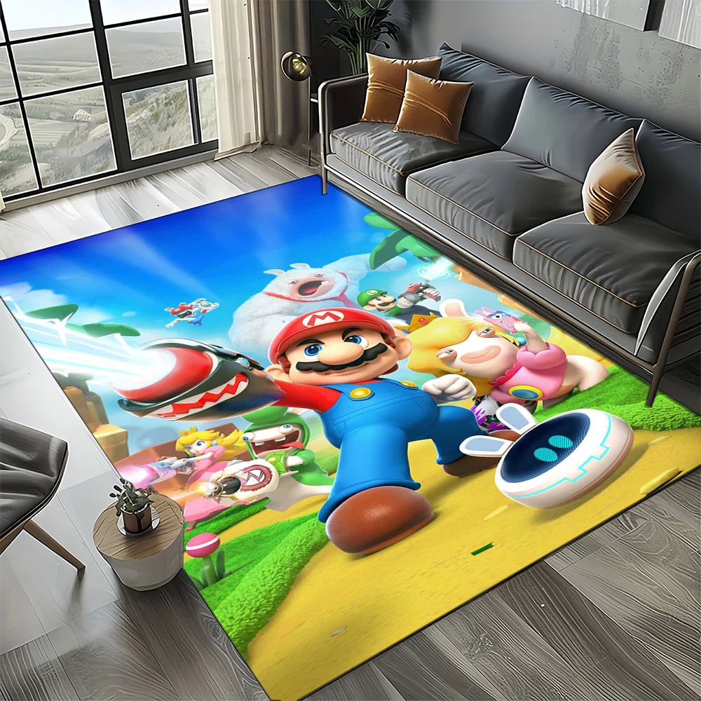 Retro Mario Cartoon  Area Rug,Carpet Rug for Home Living Room Bedroom Sofa Doormat Decor,Kids Play  Floor Mat