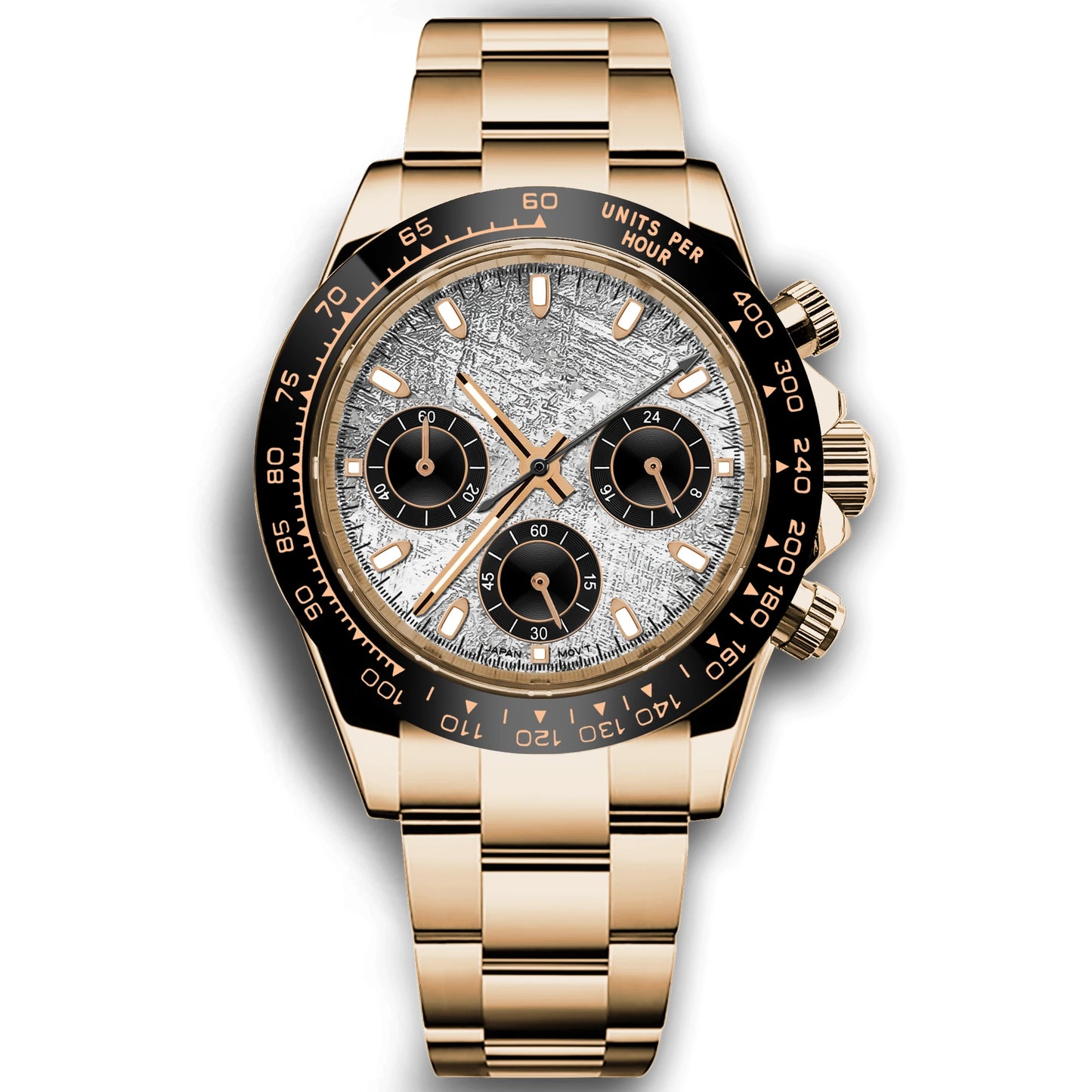Custom Logo Panda Dial Daytona Homage Watch 40mm Stainless Steel Sapphire Ceramic Bezel Quartz Movement  Luxury Men RELOJ