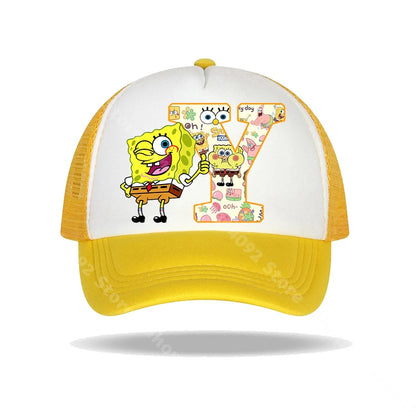 SpongeBob SquarePants basebollkeps för barn och vuxna med bokstavstryck, solhattar, anime, tecknad film, justerbara kepsar med skärm, sommarhattar, vardagshattar, ny