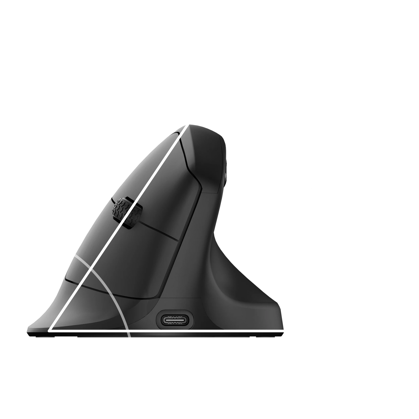 Keychron M5 trådløs ergonomisk optisk mus, 8K polling rate, 2.4GHz og Bluetooth, Type-C, 3950-sensor