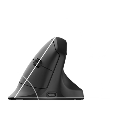 Keychron M5 trådløs ergonomisk optisk mus, 8K polling rate, 2.4GHz og Bluetooth, Type-C, 3950-sensor