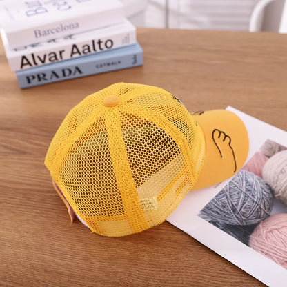 Cool New Boys Girls Kids Children Summer Cute Cap Smiley Face Kawaii Mesh Baseball Cap Popular Hip Hop Sun Hat DropShipping